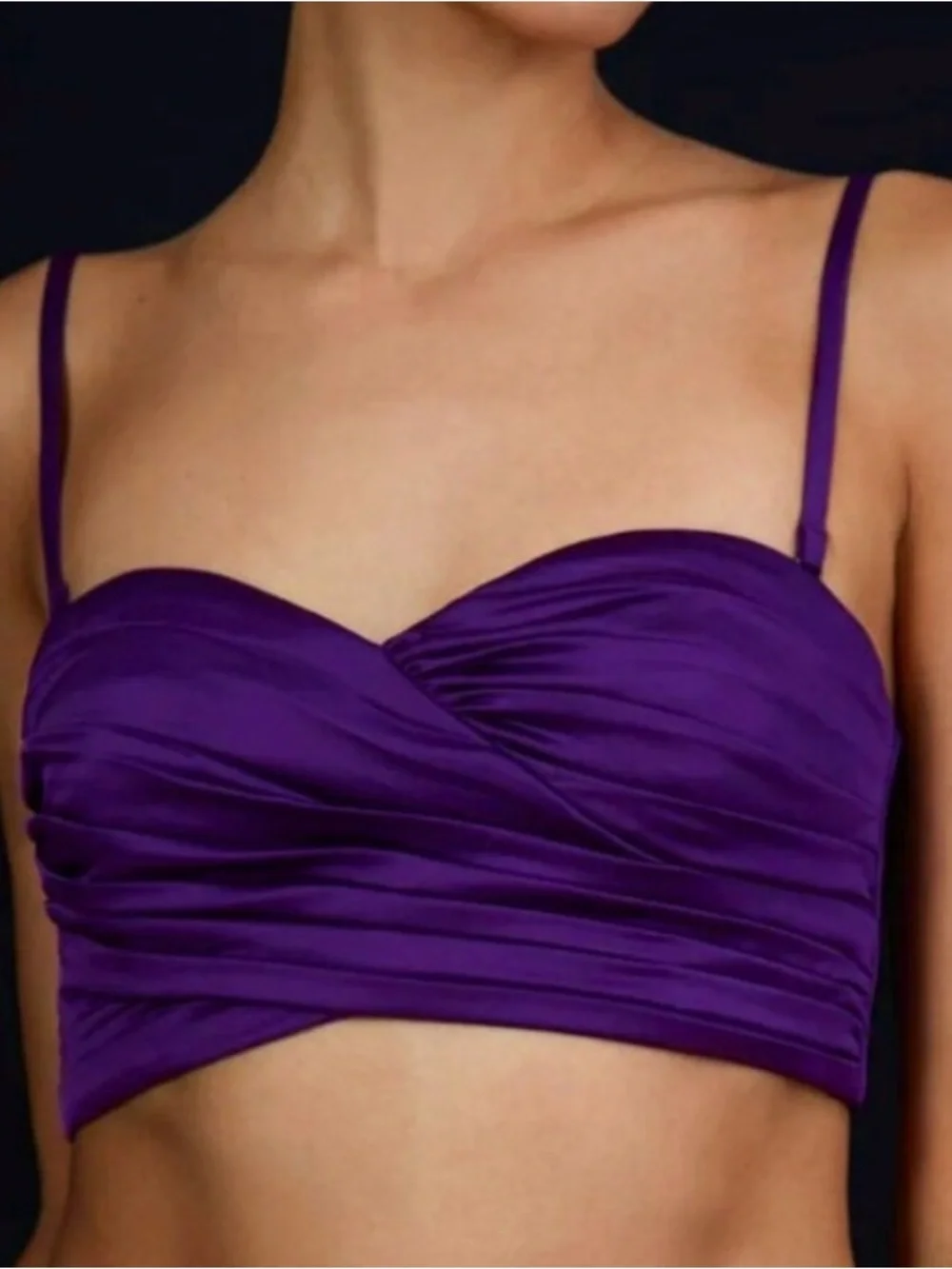 NWT BCBGMaxAzria Purple Ruched Bustier corset Top size 6 - Picture 1 of 8
